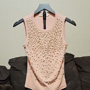 Chic Embellished Blush Tank Top